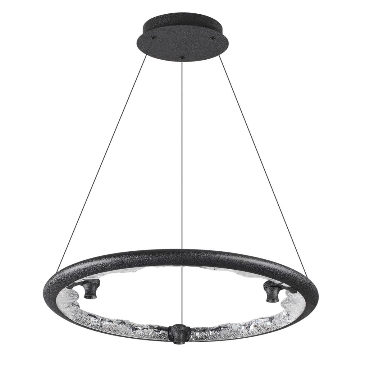 f4a3c8cf9e337fbeff34b10c3a7fff60 7001/44L HIGHTECH ODL25 000 Подвесной светильник черный ice crack/акрил разд. Вкл. с ПДУ IP20 LED 44W 1309Лм 3000/3800/4800K CRI > 90 CAYON — изображение 1