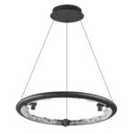 7001/44L HIGHTECH ODL25 000 Подвесной светильник черный ice crack/акрил разд. Вкл. с ПДУ IP20 LED 44W 1309Лм 3000/3800/4800K CRI > 90 CAYON