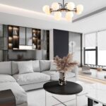 8375/9C MODERNI LN26 172 черный/латунь/белый, металл/стекло Люстра потолочная E27 9*60W 220V ELRONA