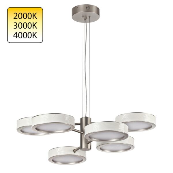 5451/99L L-VISION  ODL_EX26 белый/никель/металл/керамика/акрил Люстра LED 99W  2000К/3000K/4000K Rivera