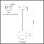 4960/1 PENDANT ODL22 393 античн.бронза/металл/белый/стекло Подвес E27 1*40W PINGA — изображение 2
