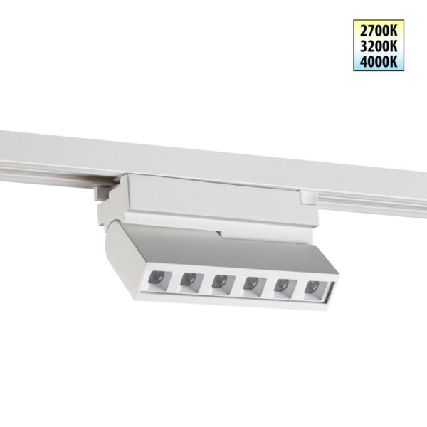 359738 PORT NT25 240 белый Светильник однофазный двухжильный трековый с переключ. цв. температуры IP20 LED 6W 180-265V 2700К/3200К/4000К EOS