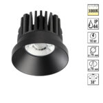 357586 SPOT NT18 538 черный Встраиваемый светильник IP44 LED 3000K 10W 100-265V METIS