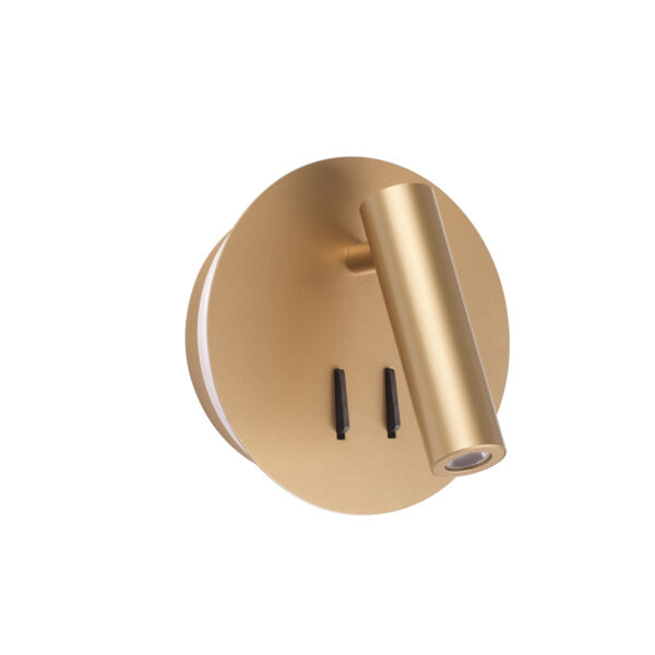 3913/9WL HIGHTECH ODL20 471 золот/металл Настен.св-к с лампой д/чтения с выкл LED 9W 3000K 220V BEAM