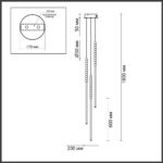 6639/33L HIGHTECH ODL24 225 металл/античная бронза/белые бусы из акрила Подвесной светильник IP 20 LED 33W 3500K 220V MONELLA — изображение 2