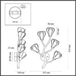 5090/5W MODERN ODL25 553 черный матовый/белый/фарфор Бра G4 LED 5*5W GARDI — изображение 2