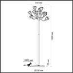 5090/12F MODERN ODL25 553 черный матовый/белый/фарфор Торшер G4 LED 12*5W GARDI — изображение 2