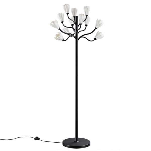 5090/12F MODERN ODL25 553 черный матовый/белый/фарфор Торшер G4 LED 12*5W GARDI