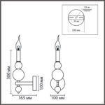 8106/1W MODERNI LN26 130 черный/золото, металл Бра E14 1*40W 220V NANA — изображение 2