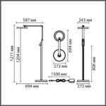 8332/15FL LEDIO LN26 458 темно-серый, металл/пластик Торшер LED 15W 3000/4000/6000K ССТ/диммер/LCD 220-240V GENRI — изображение 2