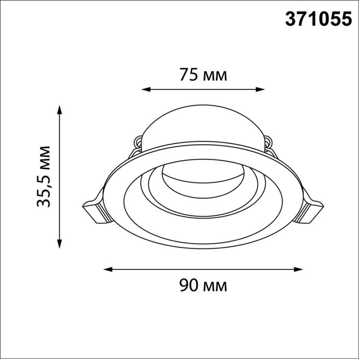 371055 WIR NT26 000 черный Светильник встраиваемый IP20 GU10 12W 220-240V CLOUD — изображение 3