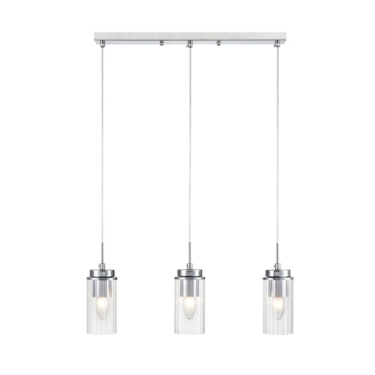 8102/3A COMFI LN26 408 хром/прозрачный металл/металл Подвес Е14 3*40W 220V ISHA — изображение 4