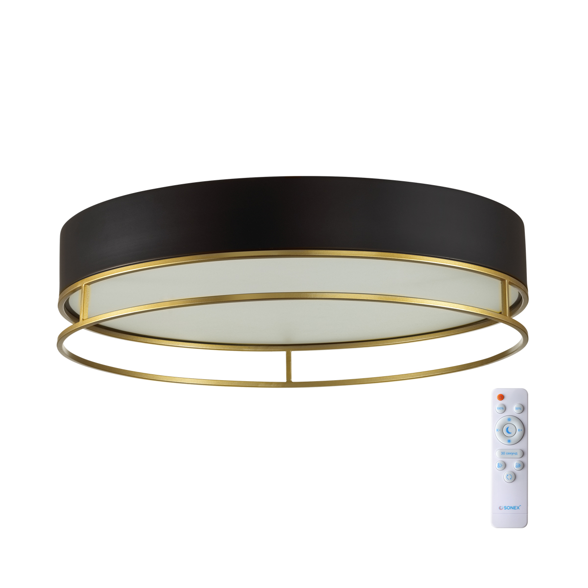 1027446 7723/100L AVRA LED SN 593 Светильник металл/пластик/белый/черный/золотой LED 100Вт 3000-6000K D600 IP20 пульт ДУ LOFTY — изображение 1