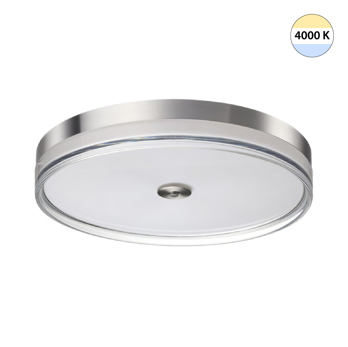 1031972 7727/112L MITRA LED SN 541 Светильник металл/акрил/никель/прозрачный LED 112Вт 4000K D500 IP20 ETERNA — изображение 1