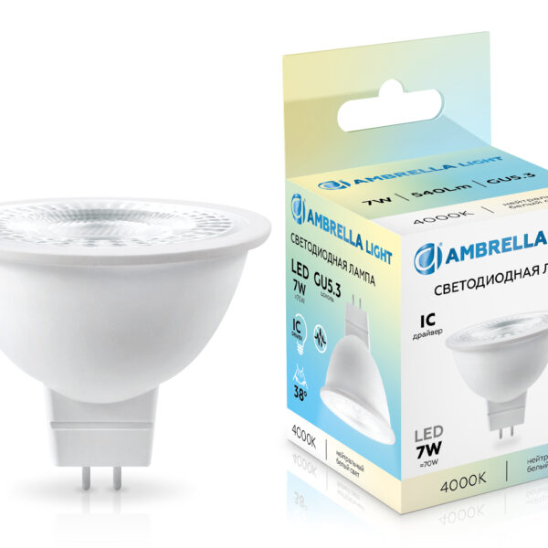 170714 LED MR16 7W IC GU5.3 4000K 175-265V 38°