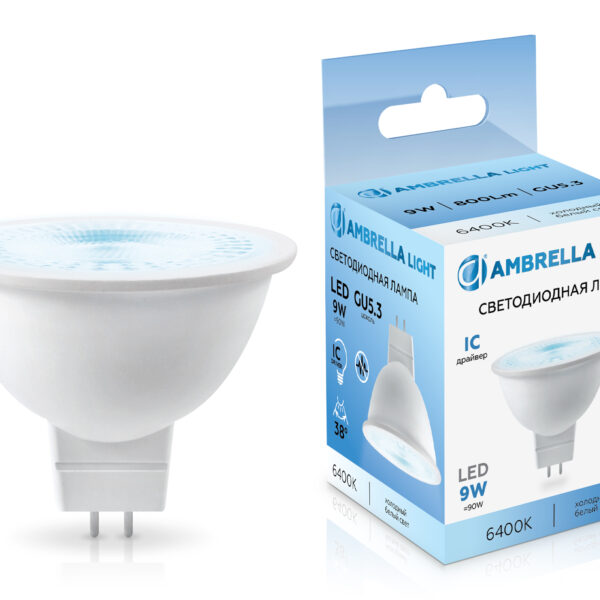 170906 LED MR16 9W IC GU5.3 6400K 175-265V 38°