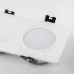 012826 Рамка (светильник) PVC д/LED-модулей 941хх и LED-ламп D50мм PIANO 2x QUAD БЕЛЫЙ IP65 — изображение 2