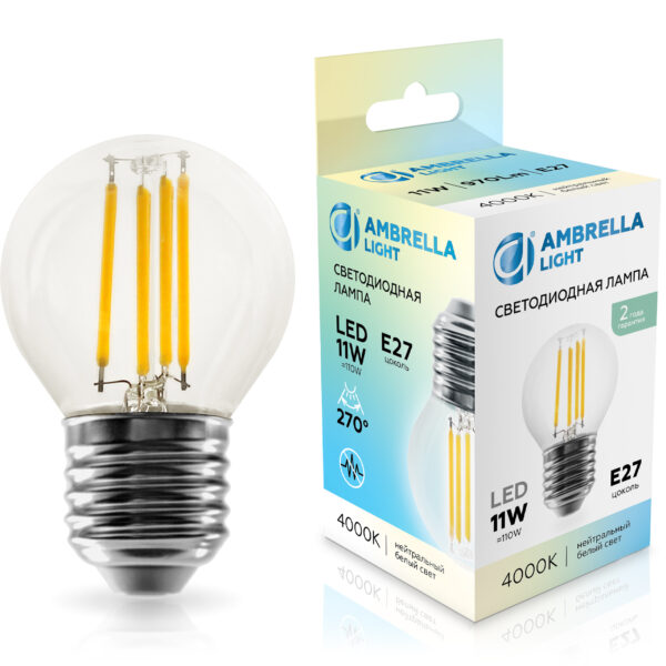 451124 Filament LED G45 11W E27 4000K 220-240V