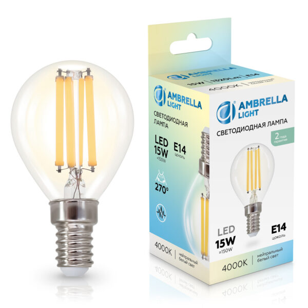 451534 Filament LED P45 15W E14 4000K 220-240V