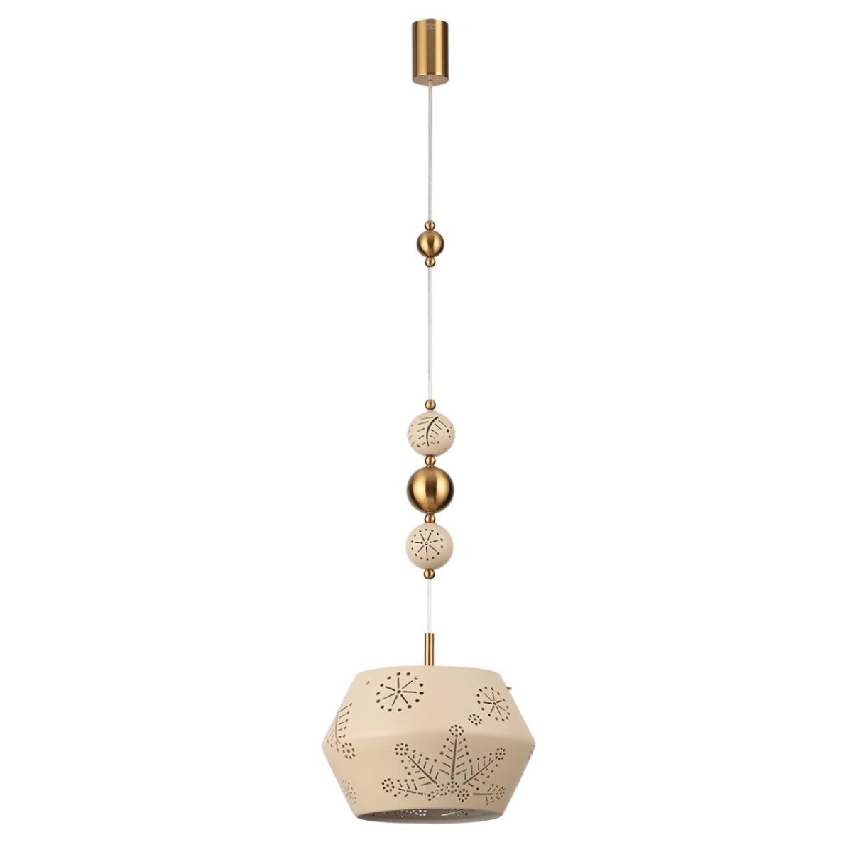 4d77a373de0b159acac1408908dd465a 5444/1A PENDANT ODL_EX26 031 бежевый/античная бронза/металл/керамика Подвес E27 1*40W KARELIA — изображение 1