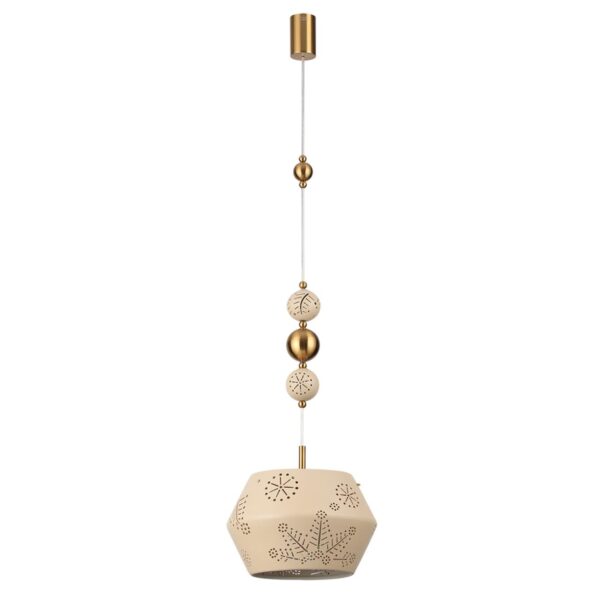5444/1A PENDANT ODL_EX26 031 бежевый/античная бронза/металл/керамика Подвес E27 1*40W KARELIA