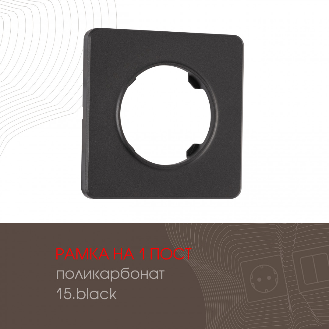 502.15-1.black Рамка из поликарбоната на 1 пост 502.15-1.black — изображение 1