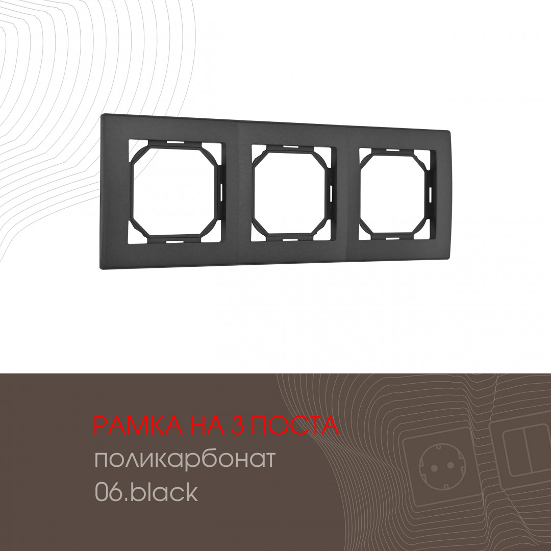 503.06-3.black Рамка из поликарбоната на 3 поста 503.06-3.black — изображение 1