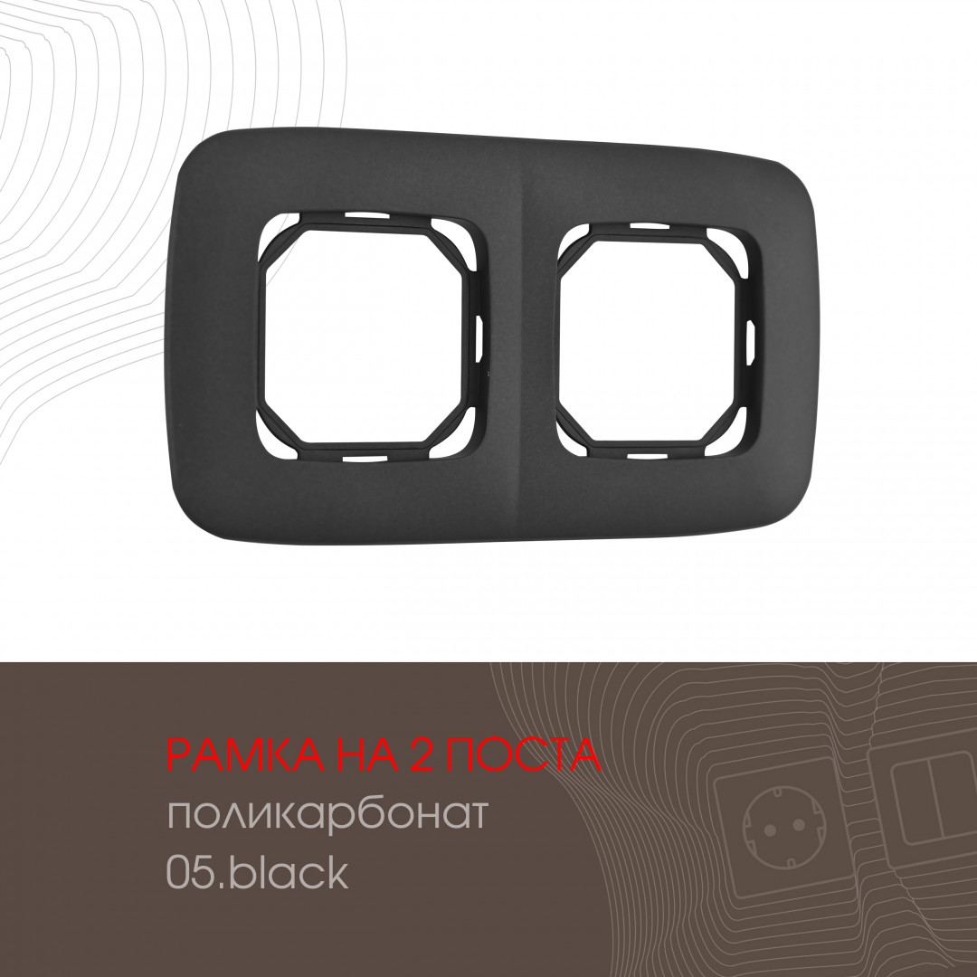505.05-2.black Рамка из поликарбоната на 2 поста 505.05-2.black — изображение 1
