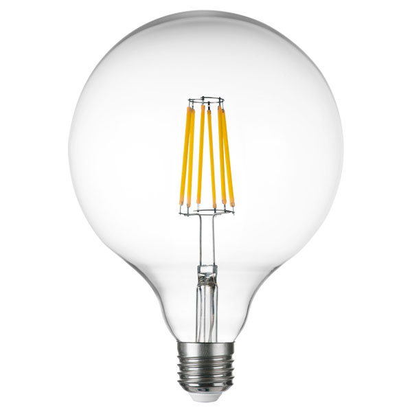 933202 Лампа энергосберегающая LED FILAMENT 220V G125 E27 10W=100W 920LM 360G CL 3000K 30000H