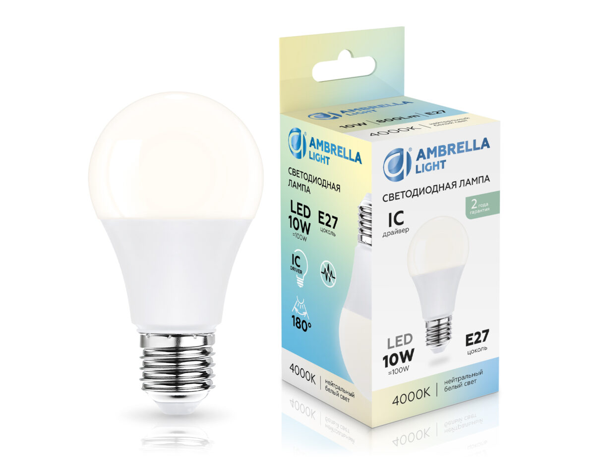 601004 601004 LED A60 10W IC E27 4000K 175-265V — изображение 1