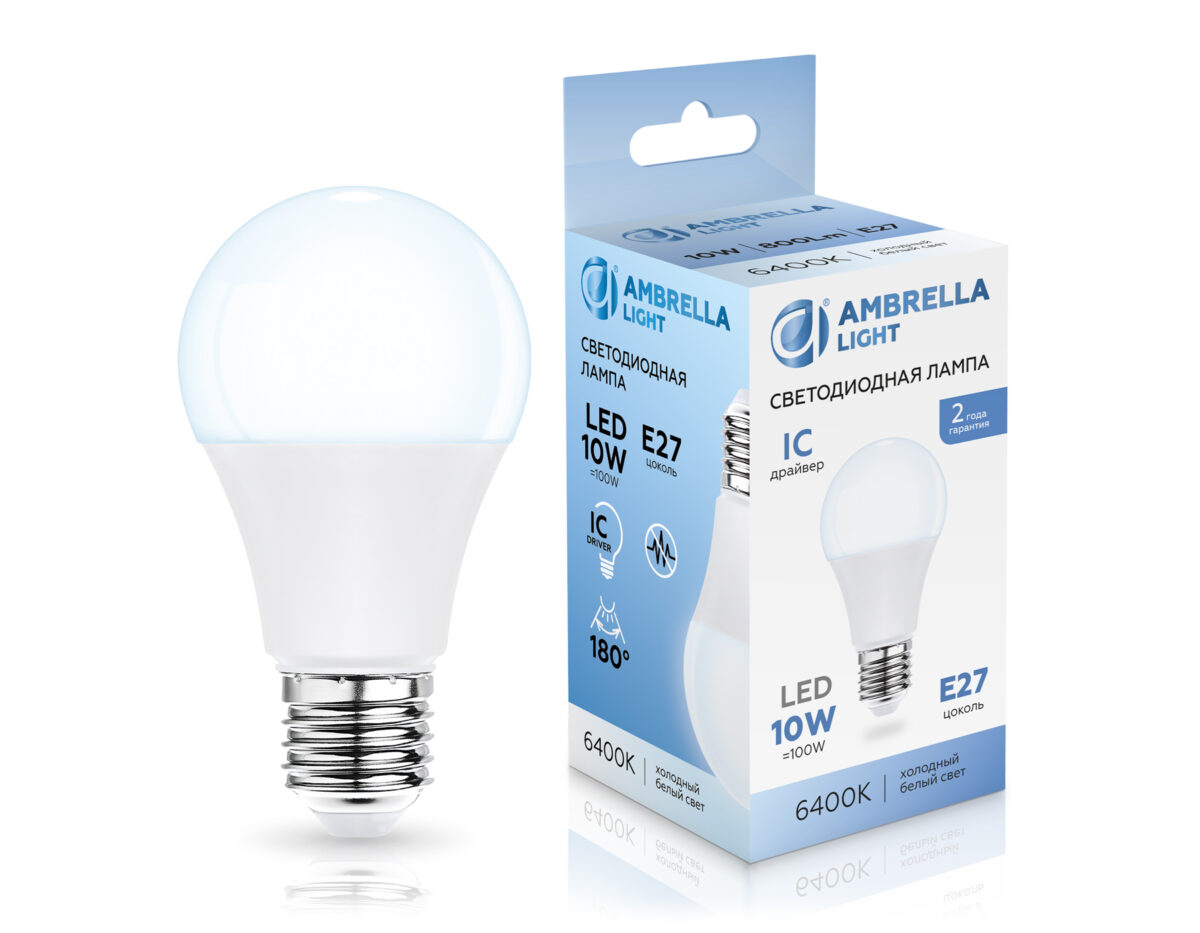 601006 601006 LED A60 10W IC E27 6400K 175-265V — изображение 1