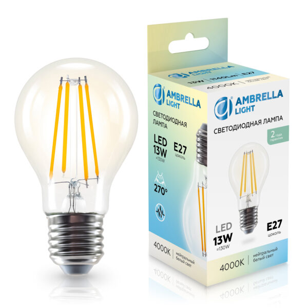 601314 Filament LED A60 13W E27 4000K 220-240V