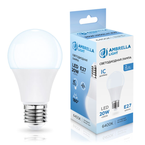 602006 LED A60 20W IC E27 6400K 175-265V