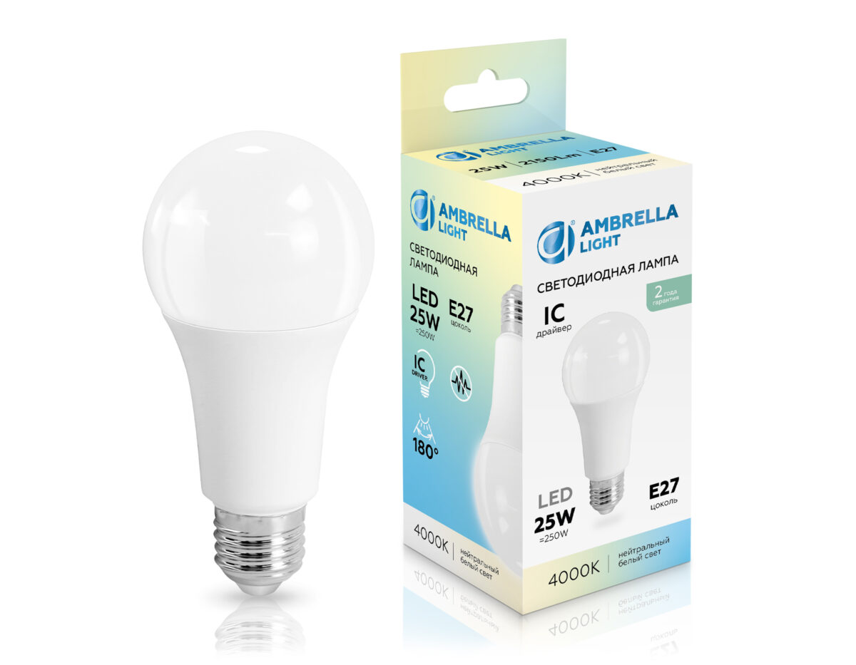 652504 652504 LED A65 25W IC E27 4000K 175-265V — изображение 1