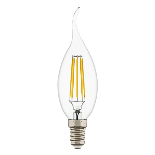 933602 Лампа энергосберегающая LED FILAMENT 220V CA35 E14 6W=65W 400-430LM 360G CL 3000K 30000H