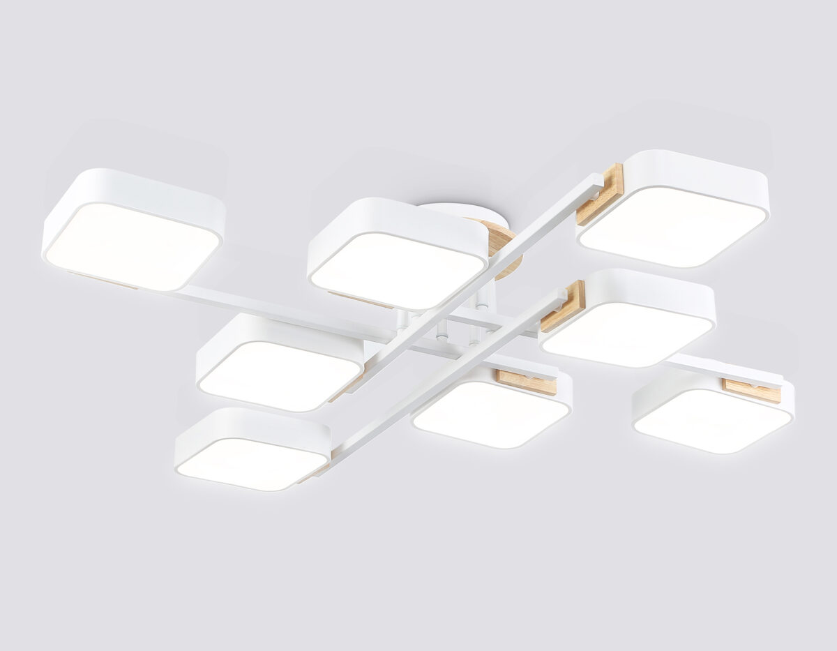 FL4888/8 WH/WD белый/дерево 144W 3000-6000K  960*960*160 (без ПДУ) — изображение 2