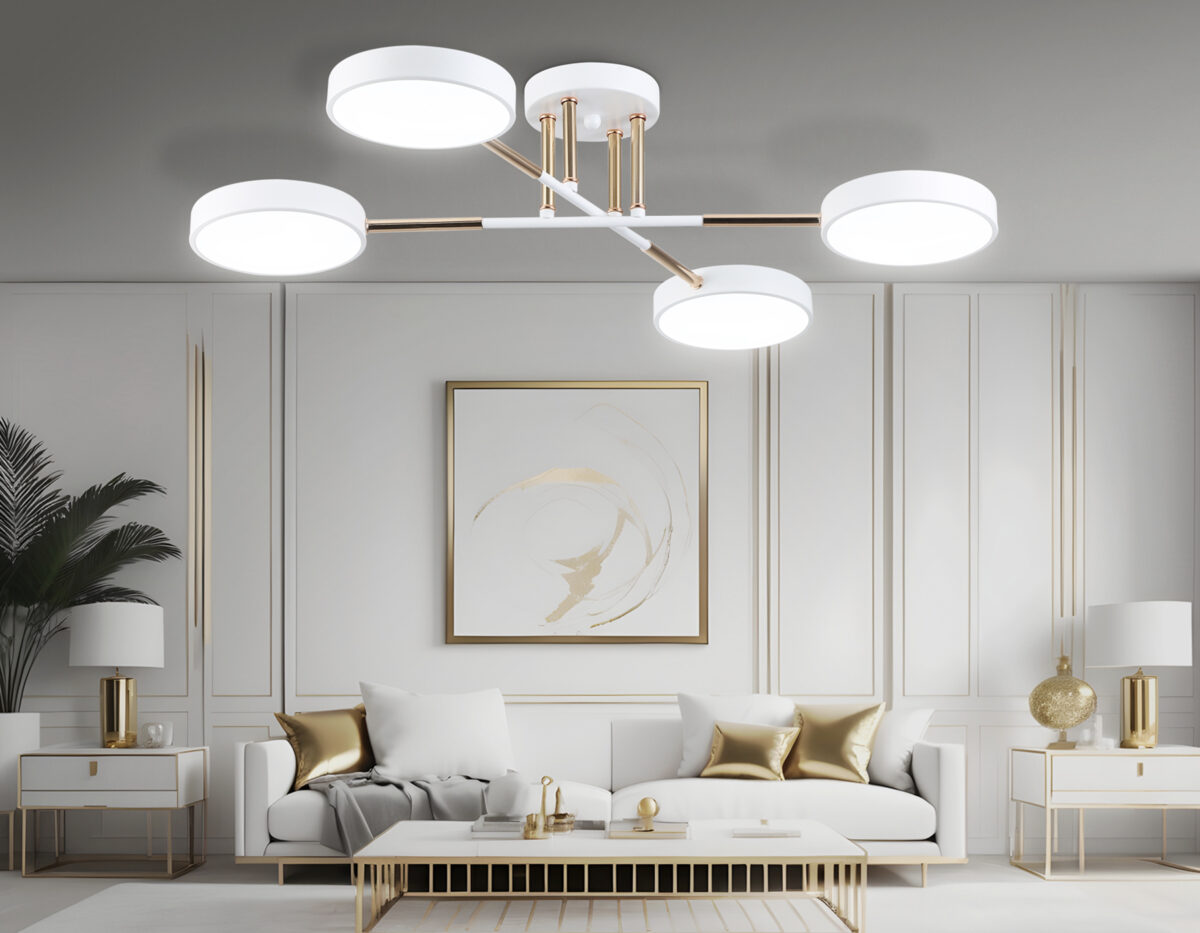 FL516331/4 WH/FGD белый/золото 72W 3000-6000K 610*410*140 (без ПДУ) — изображение 3