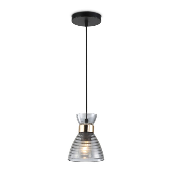 TR3406 BK/FGD/SM черный/золото/дымчатый E27 max 60W D135*1000
