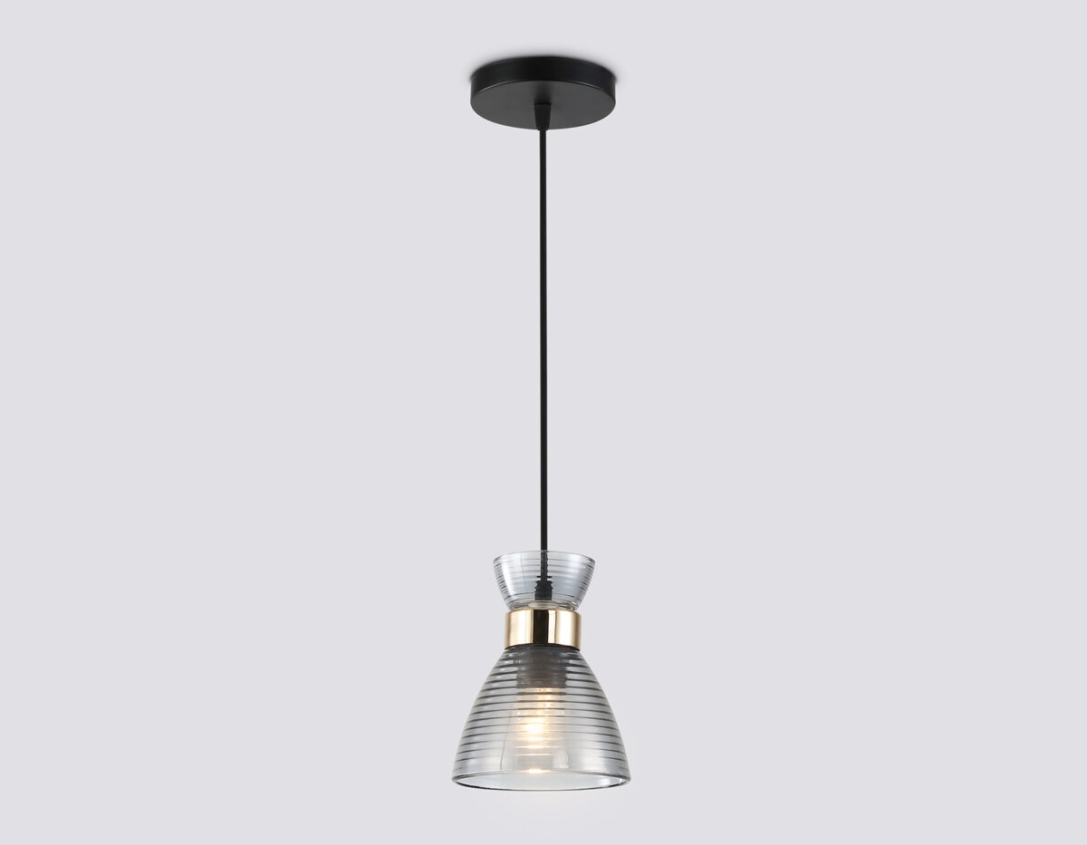 TR3406 BK/FGD/SM черный/золото/дымчатый E27 max 60W D135*1000 — изображение 2