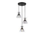 TR3408/3 BK/FGD/SM черный/золото/дымчатый E27/3 max 60W D345*1000