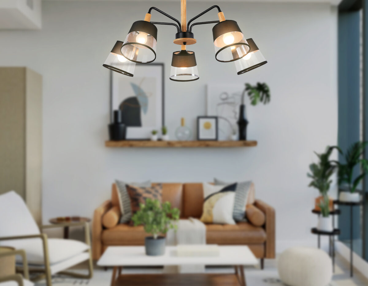TR4741_mode4 TR4741/5 BK/LW черный/светлое дерево E27/5 max 40W D760*350 — изображение 1