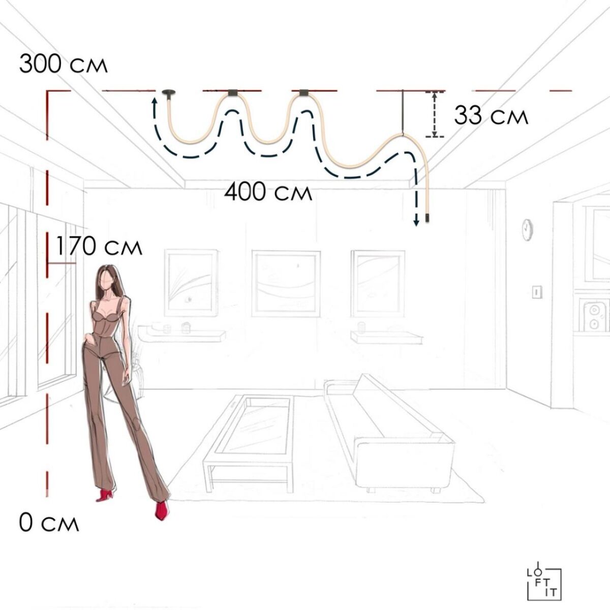 10388B Black Потолочный светильник LOFT IT Thread — изображение 6