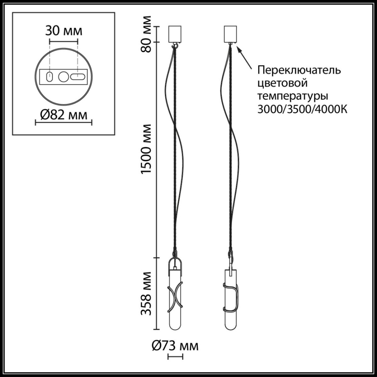 6672/10L L-VISION ODL26 Подвесной светильник  белый/алебастр/бронз/металл IP20 LED 10W 3000K 220-240V PARMA — изображение 3
