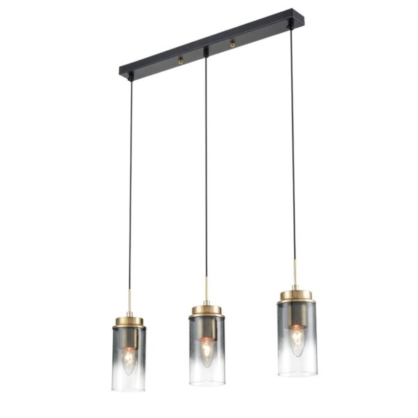 8101/3A COMFI LN26 407 черный/бронза металл/стекло Подвес Е14 3*40W 220V ISHA