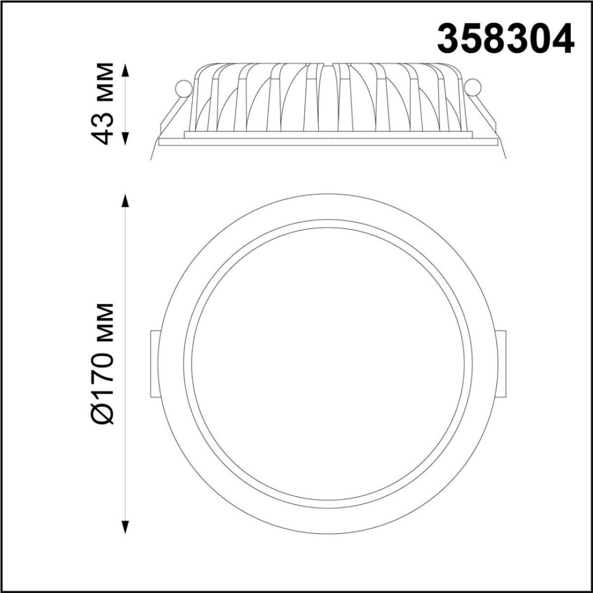 358304 SPOT NT19 555 белый Встраиваемый св-к (драйвер в комплект не входит) IP44 LED 3000K 20W DRUM — изображение 2
