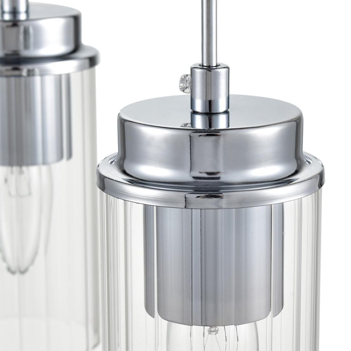 8102/3A COMFI LN26 408 хром/прозрачный металл/металл Подвес Е14 3*40W 220V ISHA — изображение 2