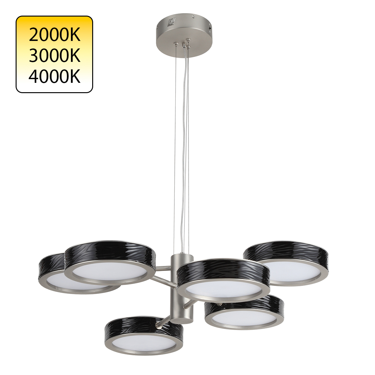 0055475 5451/99LB L-VISION ODL_EX26 черный/никель/металл/керамика/акрил Люстра LED 99W 2000К/3000K/4000K Rivera — изображение 1