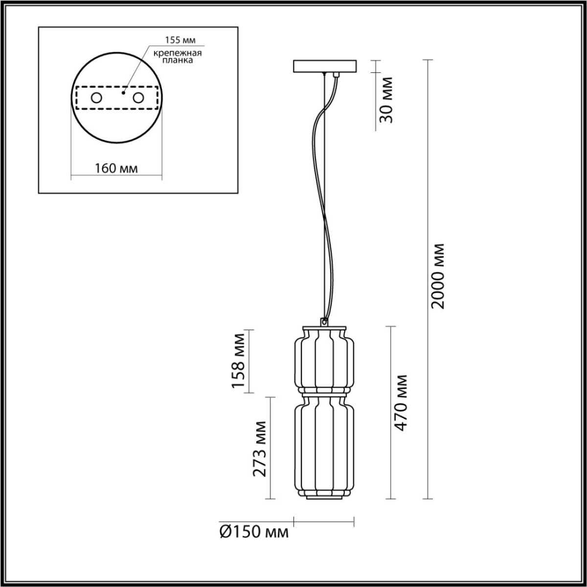 5409/20L HIGHTECH ODL_EX24 105 черный/прозрачный/металл/стекло/акрил Подвес LED 20W 3000K 1480Лм JAM — изображение 3