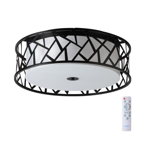 7700/60L AVRA LED SN 596 Светильник металл/ткань/стекло/белый/черный LED 60Вт 3000-6000K D600 IP20 пульт ДУ FABIANA