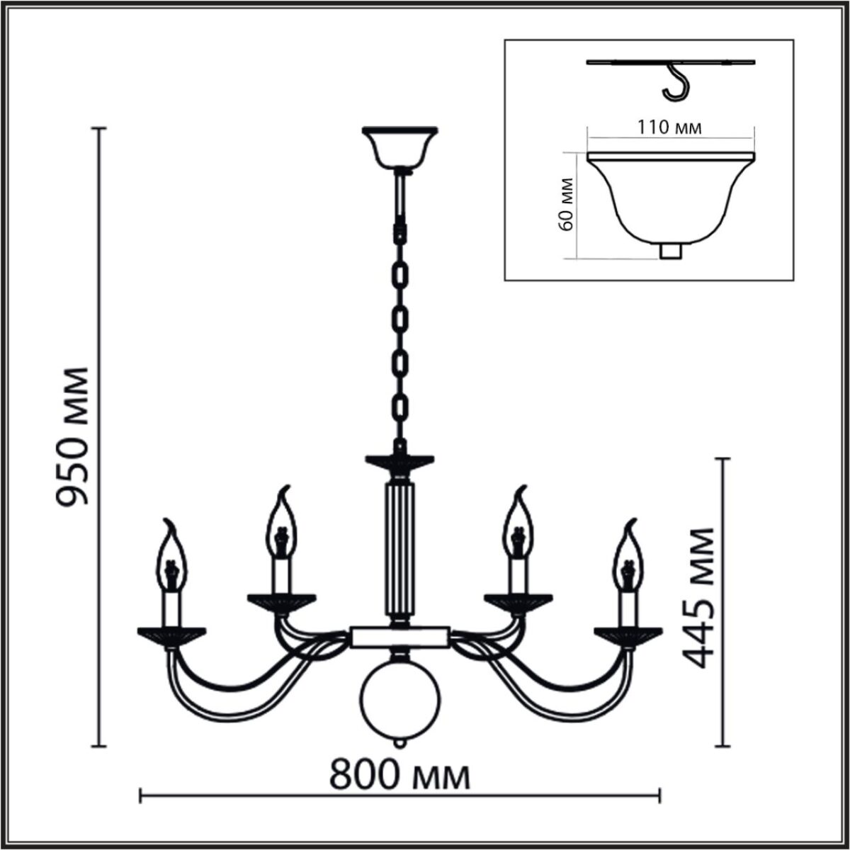 8034/16 CLASSI LN26 082 хром, металл/стекло Люстра подвесная Е14 16*40W 220V INCANTO — изображение 4
